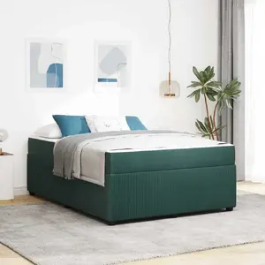 Gultas rāmja ar matraci VidaXL modelis 3398402 samts tumši zaļš 140 x 200 cm