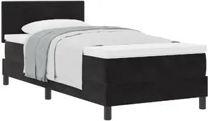 Кровать Box Spring с матрасом VidaXL 100x200 см Черный бархат