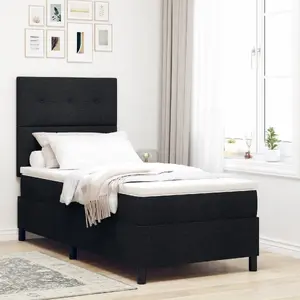 Кровать Box Spring с матрасом VidaXL 80x200 см ткань чёрная