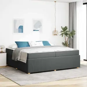 Gultas rāmis VidaXL modelis 3398432 tumši pelēks audums 200 x 200 cm