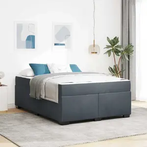 Каркас кровати с матрасом VidaXL 160 x 200 см, темно-серый велюр, модель 3399297
