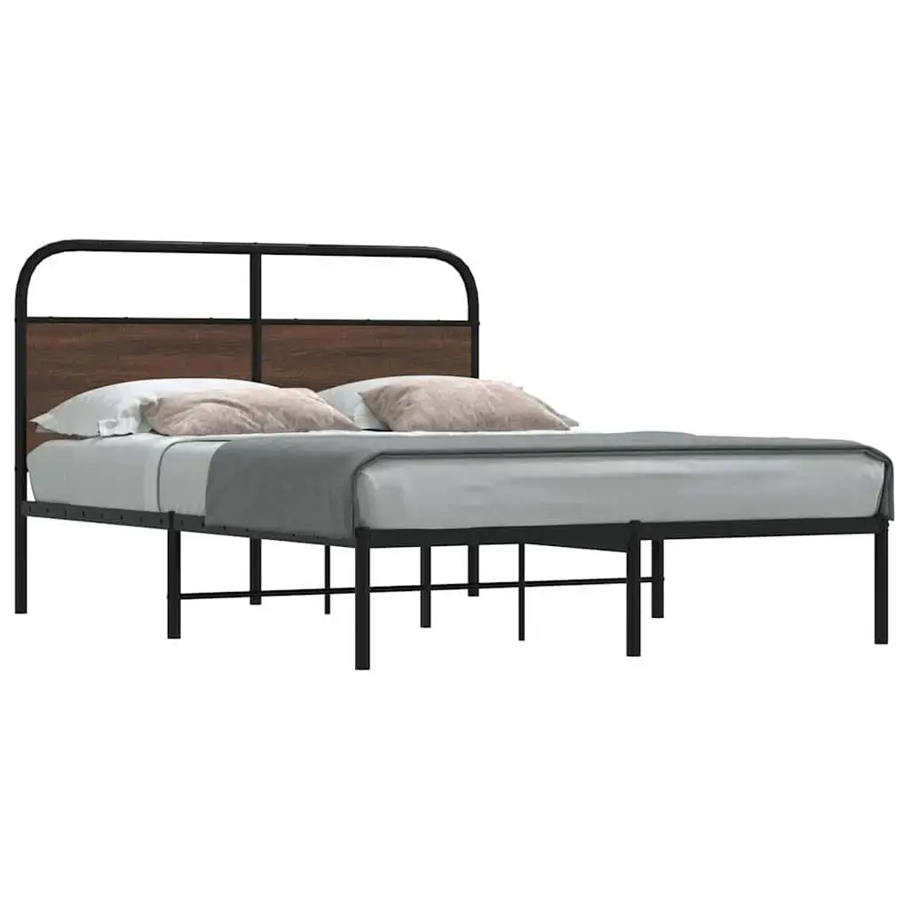 Каркас кровати VidaXL 4100306 дуб 142×196×100 см Photo 2