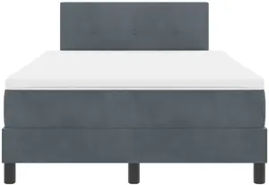 Кровать с матрасом VidaXL 120x200 см тёмно-серый велюр