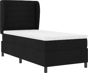 Кровать с пружинным матрасом VidaXL 100x200 см, ткань, черная