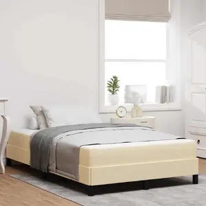 Кровать VidaXL пружинная 120 x 200 см ткань кремовая