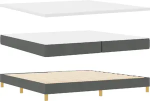 Континентальная кровать VidaXL с матрасом 200 x 200 см, тёмно‑серый
