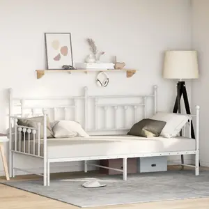Каркас кровати VidaXL металлический белый 107 x 203 см – односпальный каркас, стальная конструкция