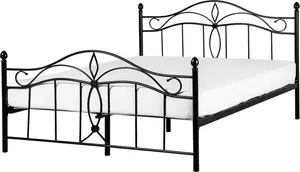 Металлическая кровать Beliani ANTLIA 160 x 200 см, чёрная, прочная рама
