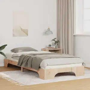 Каркас кровати с ящиком для хранения VidaXL 100 x 210 см коричневое дерево