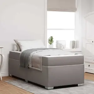 Каркас кровати VidaXL модель 3399156 тёмно‑серый ткань 90 x 190 см