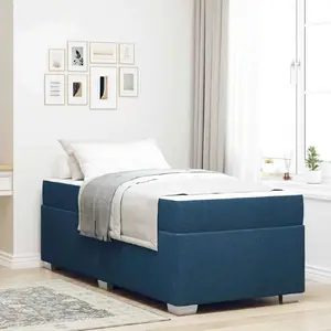 Каркас кровати VidaXL модель 3399165 ткань синий 90 x 200 см