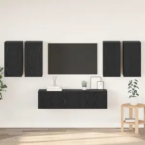 Набор ТВ-тумб VidaXL 6 шт. с полкой, дуб черный, 60 x 30 x 30 см