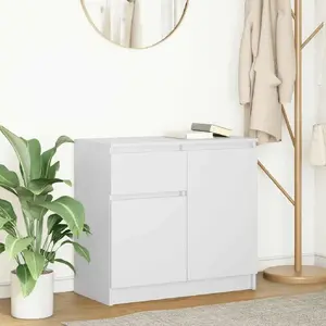 Комод VidaXL с ящиком 71×35×65 см, белый, клееная древесина
