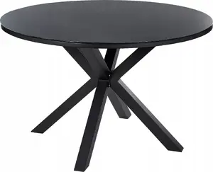 Garden round table Beliani MALETTO Ø120 cm, black, outdoor dining table