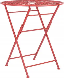 Āra metāla galds Beliani SCARIO ø 70 cm sarkans