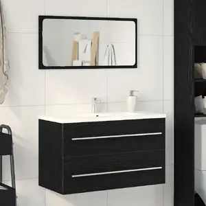 Bathroom sink cabinet VidaXL 80 x 38.5 x 48 cm, black oak finish