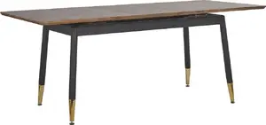 Izvelkams ēdamgalda Beliani California 160/200 x 90 cm tumšs koks ar melniem elementiem