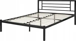 Металлическая кровать Beliani CUSSET 140 x 200 см чёрная