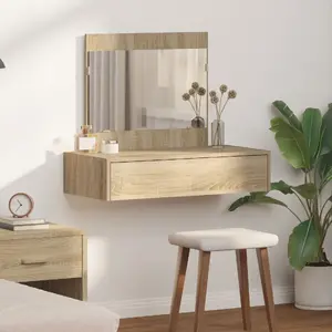 Туалетный стол VidaXL модель 865201, инженерная доска цвет sonoma, 83×40×70 см с зеркалом