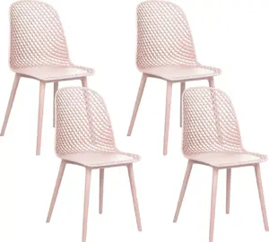 Dining chair set Beliani EMORY, 4 pieces, pink