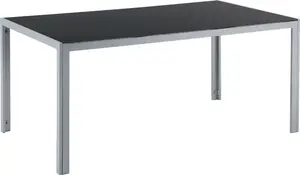Āra stikla ēdamgalds Shumee CATANIA 160 x 90 cm melns