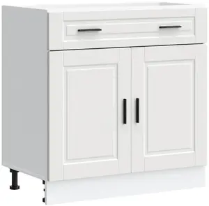 Virtuves apakšējā skapīte VidaXL Porto balta, koksnes izcelsmes materiāls, modelis 853977