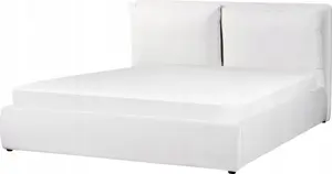 Кровать с ящиком Beliani BAJONNA 160 x 200 см велюр слоновая кость