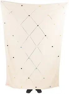 Throw Blanket Beliani GAIDAR Cotton 130 x 170 cm Beige