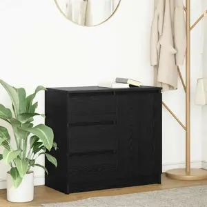 Комод VidaXL 71x35x65 см Черный дуб, фанера
