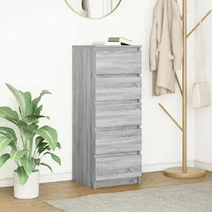 Chest of Drawers VidaXL Sonoma Gray 37.5x35x99 cm Plywood 4 Drawers