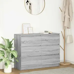 Комод VidaXL 3328503, цвет серый дуб Сонома, 100 × 35 × 76 см