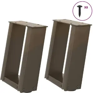 Table legs VidaXL set of 2, steel, height 30–31 cm, square 30x30 mm