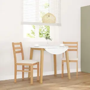 Стулья для столовой VidaXL модель 4102419 набор 2 шт. с подушками, массив каучукового дерева