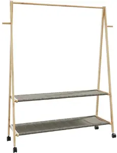 Вешалка с полками и колесами VidaXL модель 4008913, 132 x 45,5 x 155,5 см