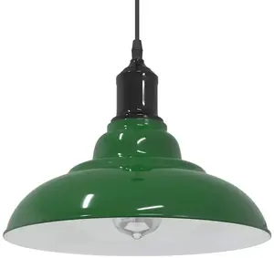 Pakaramā lampa VidaXL ar regulējamu augstumu, E27 pamatne, spīdīgi zaļš metāls