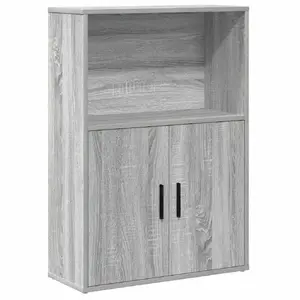 Книжный шкаф VidaXL 860414, каркас и полки из дерева, серо-дубовый, 600×240×850 мм