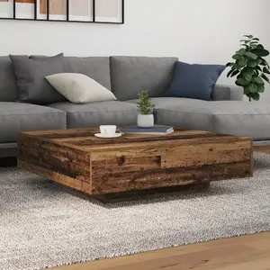 Журнальный стол VidaXL Stare drewno массив дерева 100 x 100 x 31 см