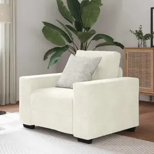 Sofa armchair VidaXL 60 cm velvet cream — compact upholstered seat
