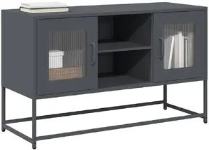 Тумба под телевизор VidaXL 100,5×39×60,5 см, антрацит, сталь, модель 853382