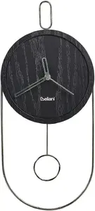 Sienas pulkstenis Beliani SIERRE 20 cm Melns — analogs, Ø 20 cm, minimālistisks dizains