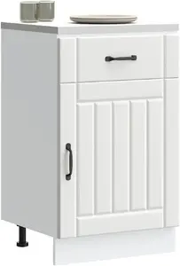 Virtuves apakšējais skapītis VidaXL Lucca, balts līmēts koks, modelis 853717