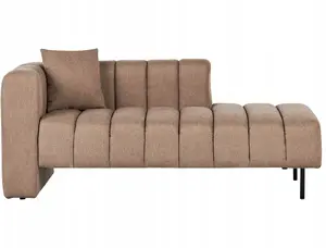 Kreisās puses brūns chaise longue Beliani LANNILS — brūns apšuvums, kreisā konfigurācija