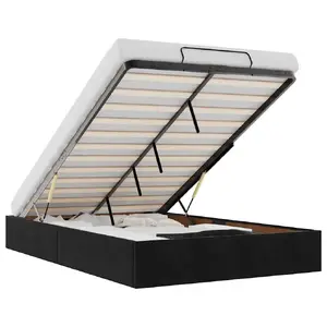 Каркас кровати VidaXL 3310957, чёрный, 120 см × 2,03 м, нагрузка до 280 кг, высота 23,5 см