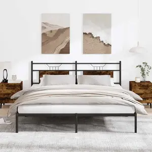Gultas rāmis VidaXL 160x200 cm dūmakainais ozols, līmēts koks (bez matracīša)