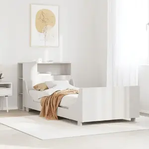 Рамa кровати VidaXL модель 3323792, массив сосны, белая отделка, 75x190 см, без матраса