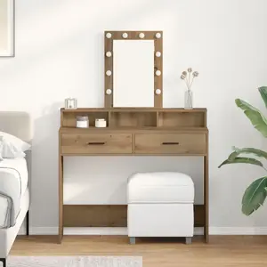 Kosmētikas galds VidaXL modelis 865180 ozola imitācija skaidu plātne 100 x 41 x 140 cm