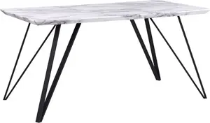 Dining table Beliani MOLDEN 150 x 80 cm marble effect white-black