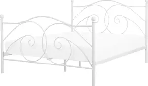 Металлическая кровать Beliani DINARD 160 x 200 см белая, металлический каркас
