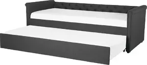 Выдвижная мягкая кровать Beliani LIBOURNE 80 x 200 см, тёмно‑серая