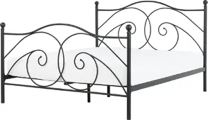 Металлическая кровать Beliani DINARD 160 x 200 см, чёрная